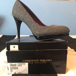 Christian Siriano grey & black heels size 8